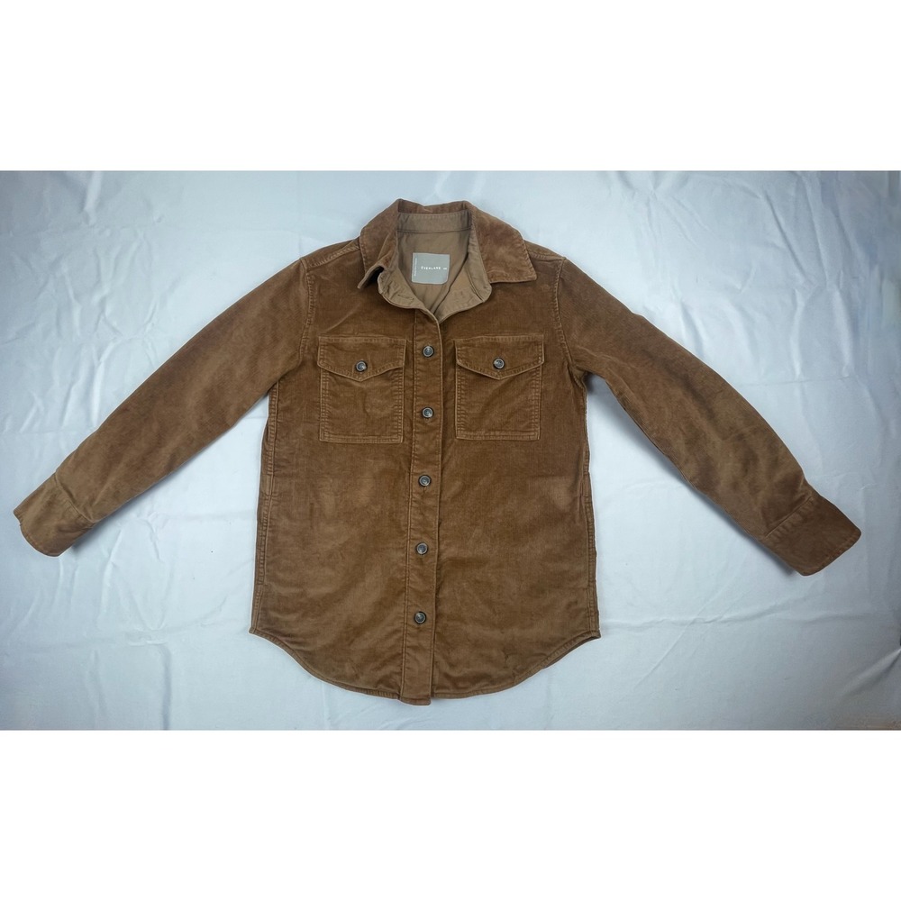 Everlane Corduroy Shirt Jacket XXS Tobacco Brown Button Up Long Sleeve Shacket